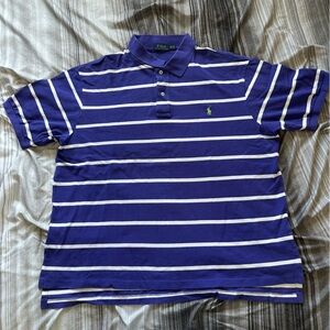 Ralph Lauren Blue Striped Polo Shirt US Men’s Size XXL